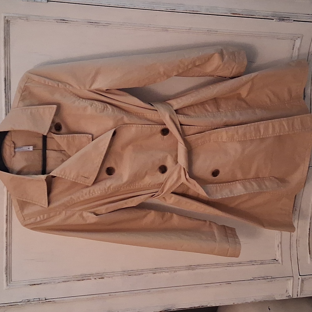 Old Navy Beige Double-Breasted Trench Coat